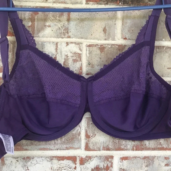 Lilyette Purple Lace Underwire Unlined Bra - Picture 8 of 8